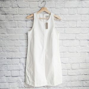 white denim shift dress